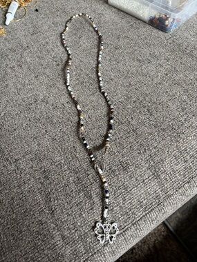 Beaded Butterfly Pendant Necklace - Multicolor